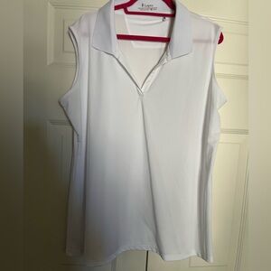Nancy Lopez Deluxe Dri White Collared Sleeveless